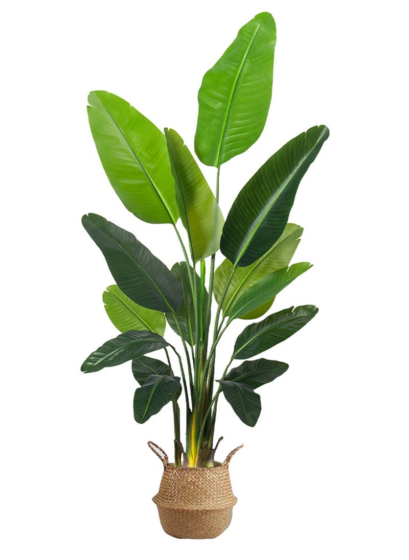 شاربدو نباتات اصطناعية لتزيين المنزل الداخلي، شجرة موز اصطناعية كبيرة 120 سم في أصيص، نبات منزلي استوائي لزاوية غرفة المعيشة، تزيين مكتبي عصري - Image 4