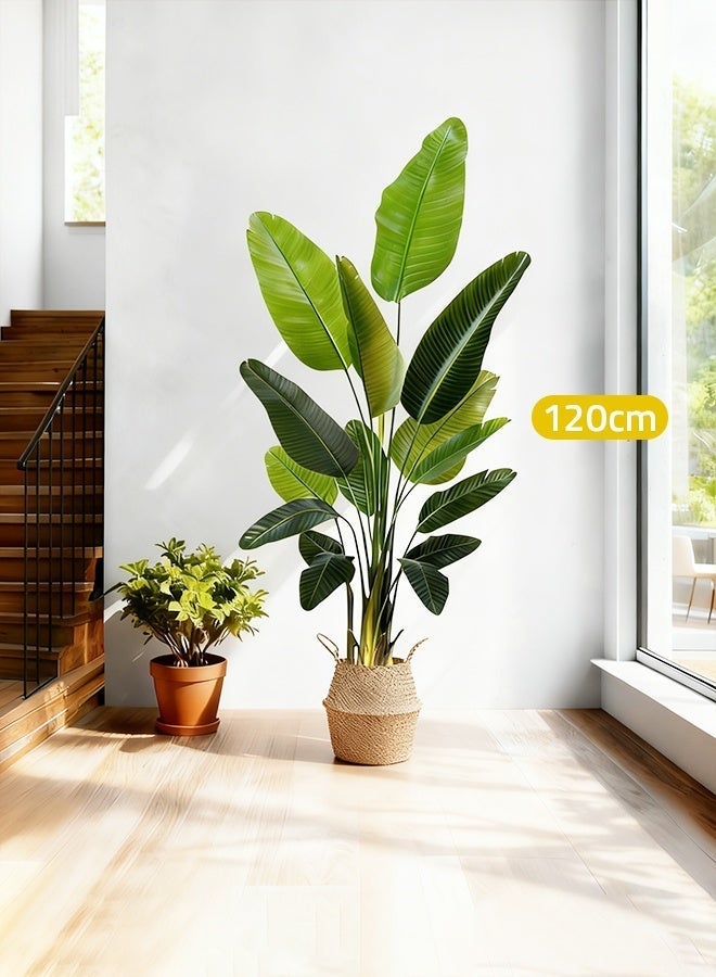 شاربدو نباتات اصطناعية لتزيين المنزل الداخلي، شجرة موز اصطناعية كبيرة 120 سم في أصيص، نبات منزلي استوائي لزاوية غرفة المعيشة، تزيين مكتبي عصري - Image 2