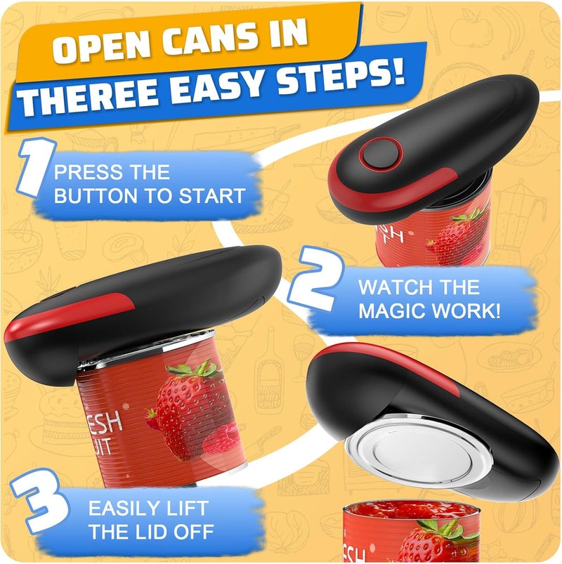 PatiBooo Electric Can Opener, Handheld Smooth Edge No Sharp, Portable Automatic Can Opener for Camping, Best Kitchen Gadgets Easy for Arthritis Patients - Image 4