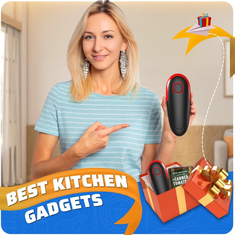 PatiBooo Electric Can Opener, Handheld Smooth Edge No Sharp, Portable Automatic Can Opener for Camping, Best Kitchen Gadgets Easy for Arthritis Patients - Image 3