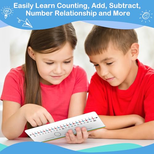 Aizweb 28 Pack Number Line Dry Erase Board Card,12" x 3.9" Small Whiteboard Math Manipulatives Addition Subtraction Game for Student Classroom Must Have Homeschool Teacher Supplies Learning Activities - Image 3