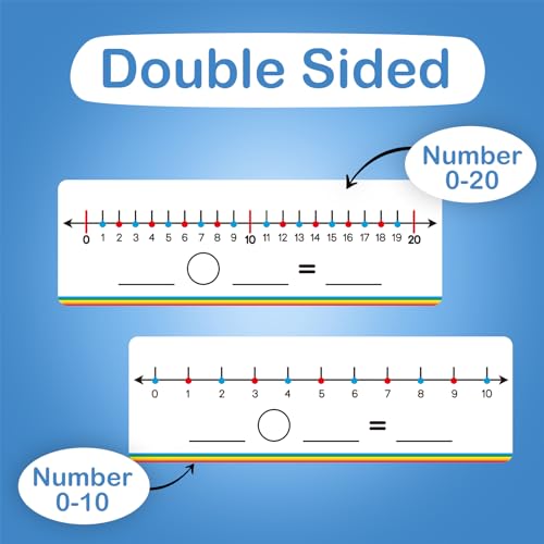 Aizweb 28 Pack Number Line Dry Erase Board Card,12" x 3.9" Small Whiteboard Math Manipulatives Addition Subtraction Game for Student Classroom Must Have Homeschool Teacher Supplies Learning Activities - Image 5