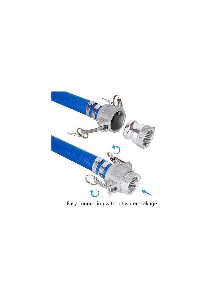 AQ AQSON AQSON Aluminum Global Type A Cam and Groove Hose Fitting - 2" Camlock Hose Coupler with 2" Plug x 2" NPT Female - Image 4