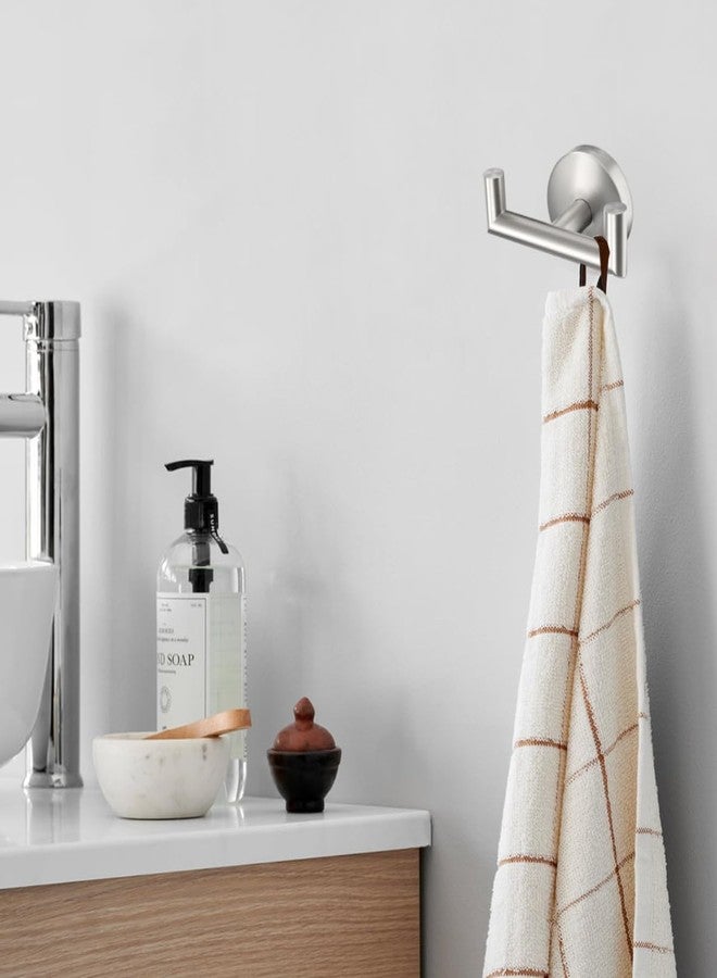 DGYB Towel Hooks for Bathroom 2 Packs Brushed Nickel Wall Mount Towel Holder Stainless Steel Heavy Duty Double Robe Coats Hook for Kitchen, Bedroom, Pool (Drilling) - Image 2