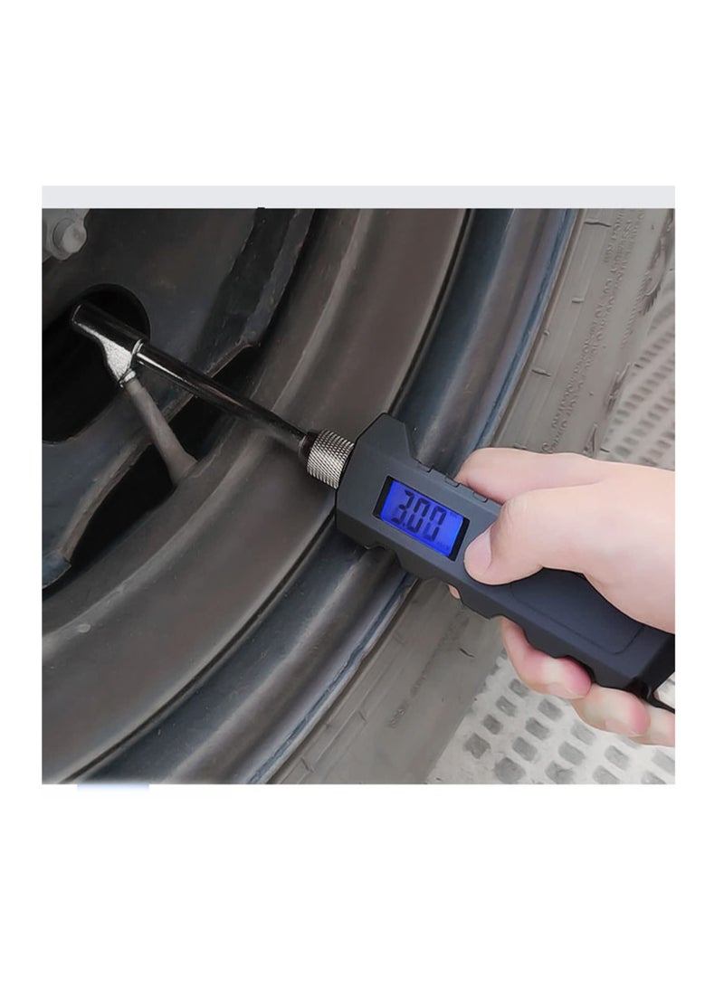 Excefore Digital Dual Head Tire Gauge, 230 PSI Heavy Duty Dual Head Stainless Steel, Get Accurate Tire Pressure Readings, Suitable for Car Truck with Backlit LCD and Flashlight Car Accessories  - Image 5