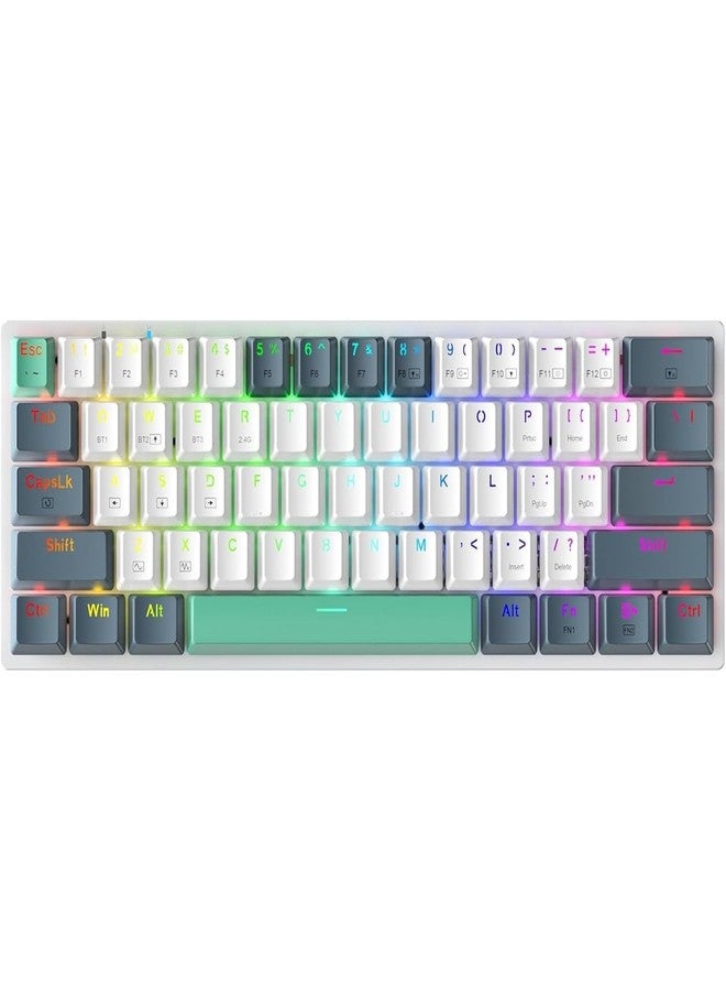 Machenike K500A-B61W 60% Mechanical Wireless Gaming Keyboard, 61 Keys Ultra-Compact Hot Swappable Linear Red Switch, Dynamic RGB Backlit, Anti-Ghosting, Double-Shot PBT Keycaps, Win/Mac, White - Image 1