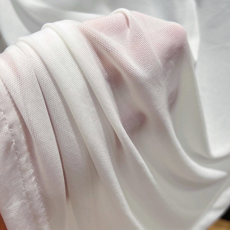 Black Mesh Base Shirt Women'S Transparent Thin Tulle Clothes Western Style Inner Lace T-Shirt Ice Silk Top For Summer - Image 5