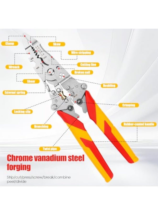 12-in-1 Wire Stripper with Current Measurement Function, Multifunctional Wire Stripper with Voltage Tester, Voltage Tester, Pliers, Cable Stripping Tool with Current Tester - Image 5