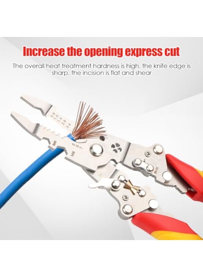 12-in-1 Wire Stripper with Current Measurement Function, Multifunctional Wire Stripper with Voltage Tester, Voltage Tester, Pliers, Cable Stripping Tool with Current Tester - Image 4