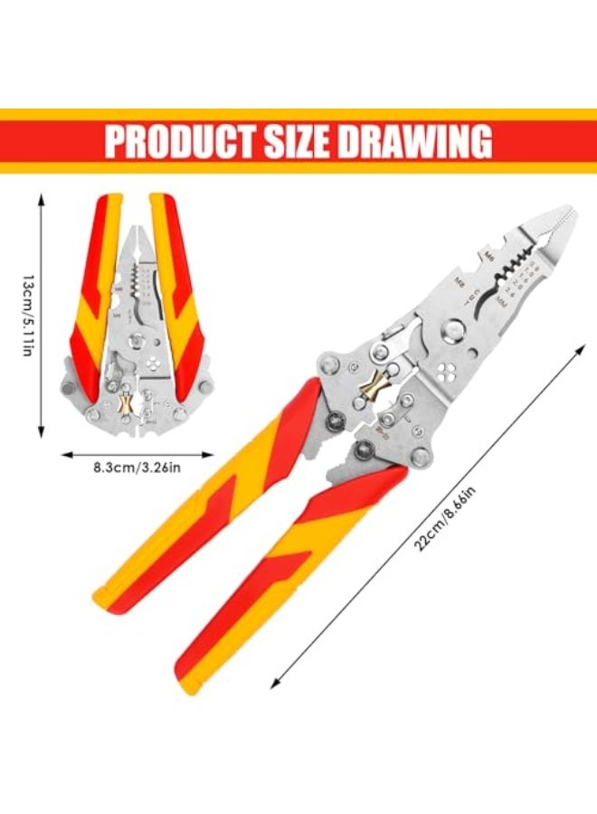 12-in-1 Wire Stripper with Current Measurement Function, Multifunctional Wire Stripper with Voltage Tester, Voltage Tester, Pliers, Cable Stripping Tool with Current Tester - Image 2