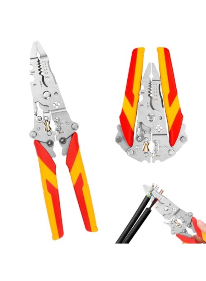 12-in-1 Wire Stripper with Current Measurement Function, Multifunctional Wire Stripper with Voltage Tester, Voltage Tester, Pliers, Cable Stripping Tool with Current Tester - Image 1