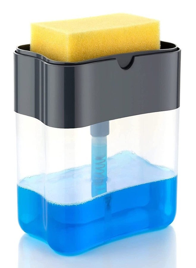 Avenn Multipurpose Use Pump Dispenser and Sponge Holder with 1 Cleaning Sponges for Kitchen Sink & Dish Washing 2 in 1 Soap Dispenser for Dishwasher Liquid Holder (Multicolor) (1) - Image 1