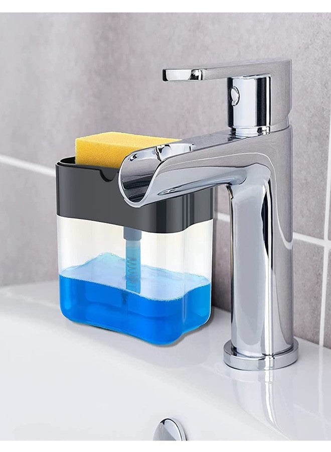 Avenn Multipurpose Use Pump Dispenser and Sponge Holder with 1 Cleaning Sponges for Kitchen Sink & Dish Washing 2 in 1 Soap Dispenser for Dishwasher Liquid Holder (Multicolor) (1) - Image 4