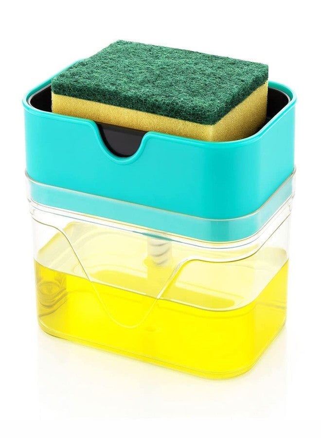 Avenn Multipurpose Use Pump Dispenser and Sponge Holder with 1 Cleaning Sponges for Kitchen Sink & Dish Washing 2 in 1 Soap Dispenser for Dishwasher Liquid Holder (Multicolor) (1) - Image 2
