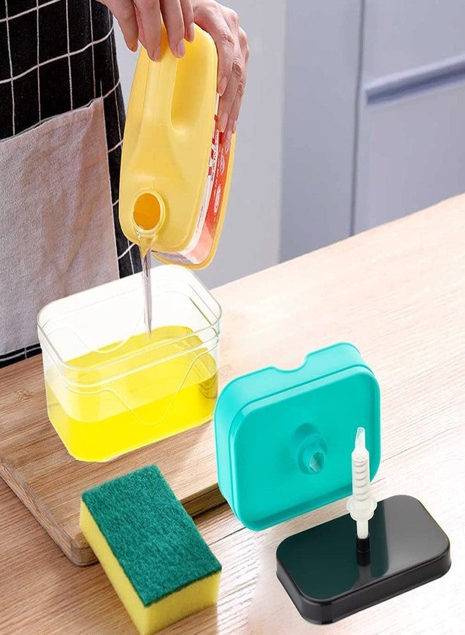 Avenn Multipurpose Use Pump Dispenser and Sponge Holder with 1 Cleaning Sponges for Kitchen Sink & Dish Washing 2 in 1 Soap Dispenser for Dishwasher Liquid Holder (Multicolor) (1) - Image 5