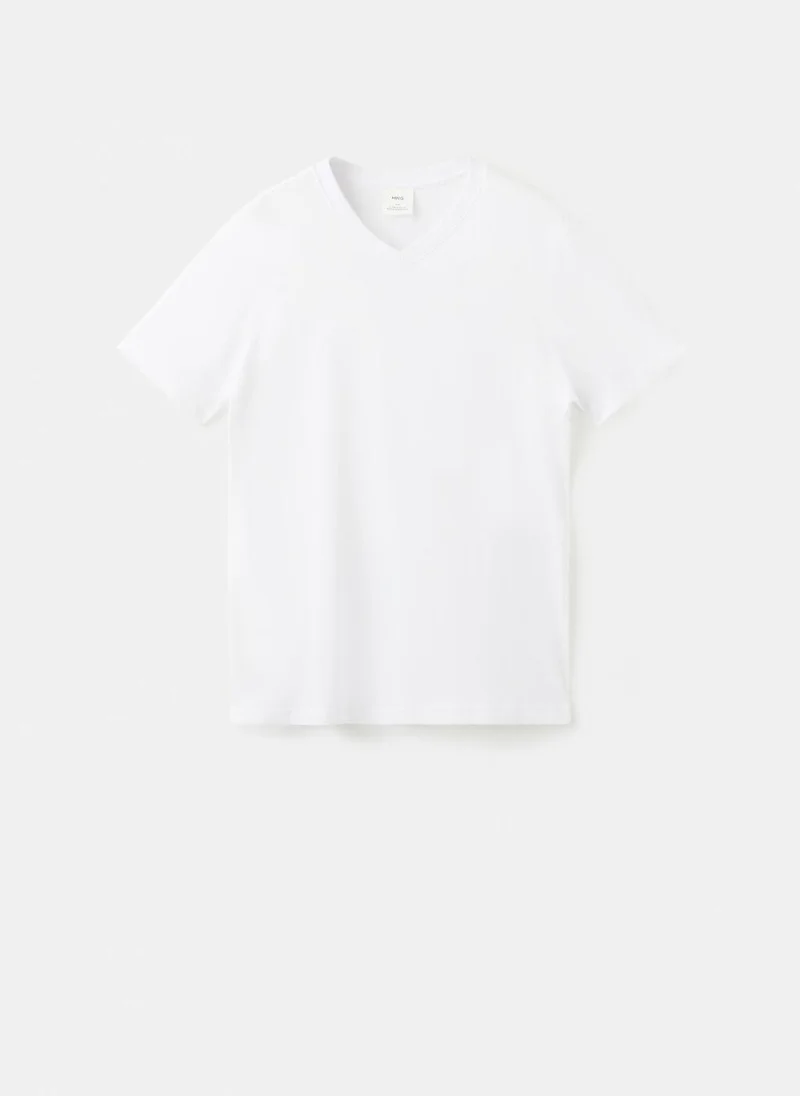 100% cotton slim-fit V-neck t-shirt