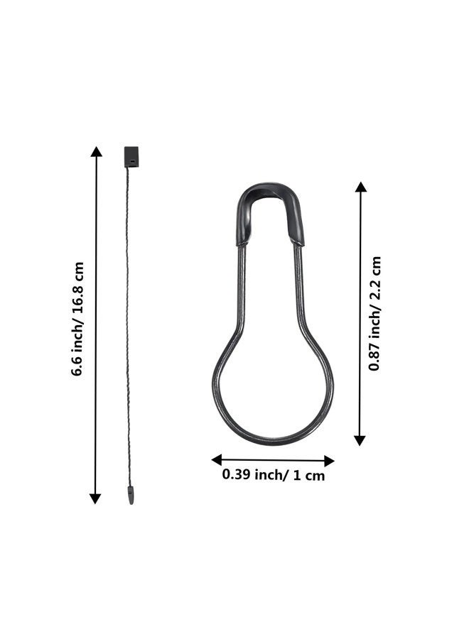 Hestya 500 Pieces Hang Tag String 500 Pieces Black Pins 6.6 Inch Clothes Tags Plastic Fastener Black Price Tag Nylon Strings and 0.8 Inch Metal Ground Pins Pear-Shaped Pin Clothes Tag Pins - Image 2