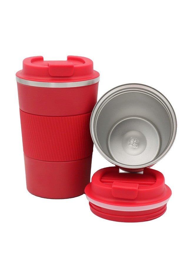 Wosta Insulated Travel Coffee Mug 2.0 | Double Wall Vacuum Stainless Steel Fat-Bottomed Coffee Cup Tumbler with Spill Proof Flip Lid for Hot and Ice Beverages (Red Color, 380 Ml) - Image 4