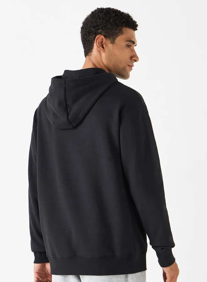 STARTER Starter Logo Detail Fleece Hoodie with Kangaroo Pockets