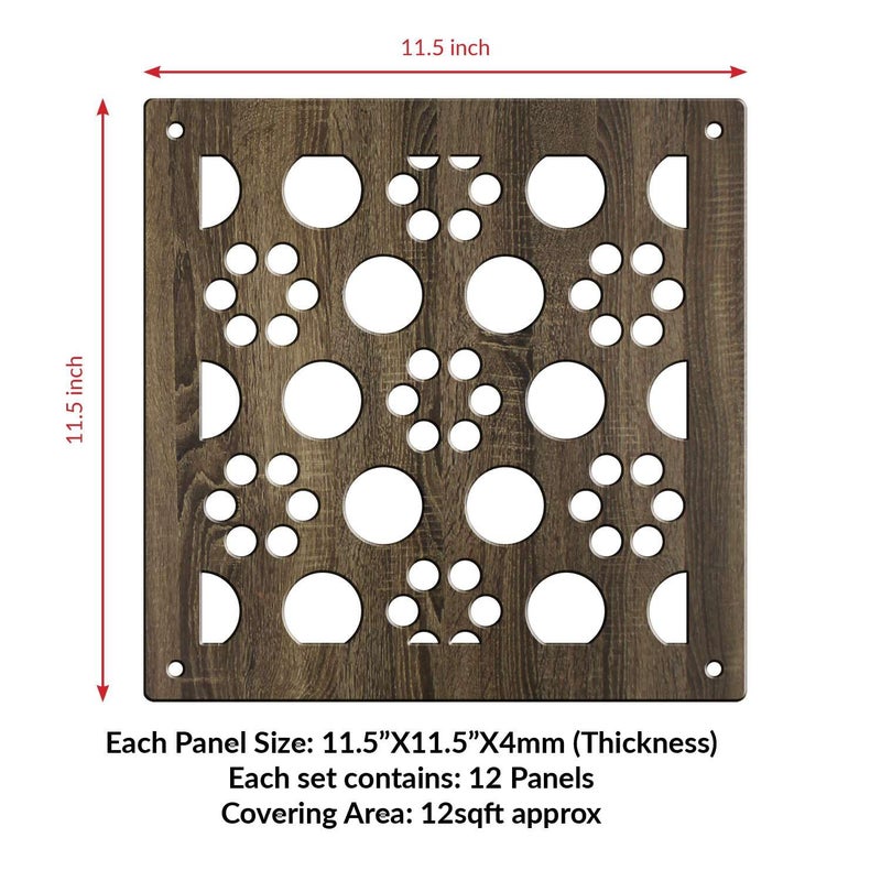 Random فاصل غرف خشبي عشوائي معلق يأتي بـ 12 لوحة مع موصلات خطاف مثالي لغرفة المعيشة أو المكتب أو المعبد أو تقسيم ديكور المنزل RSD8145 - Image 4