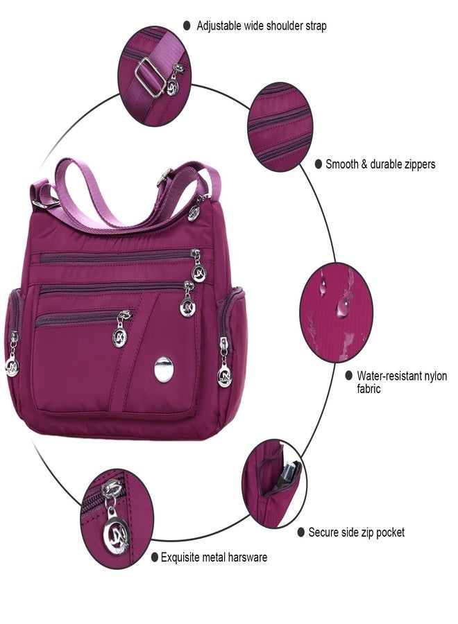 WITERY Nylon Crossboby Bags for Women - Waterproof Zipper Multi-Pocket Crossboby Purse Lightweight Shoulder Bag, Casual Ladies Pocketbooks Small Travel Purse Messenger Bags Medium Handbag Tote - Image 4