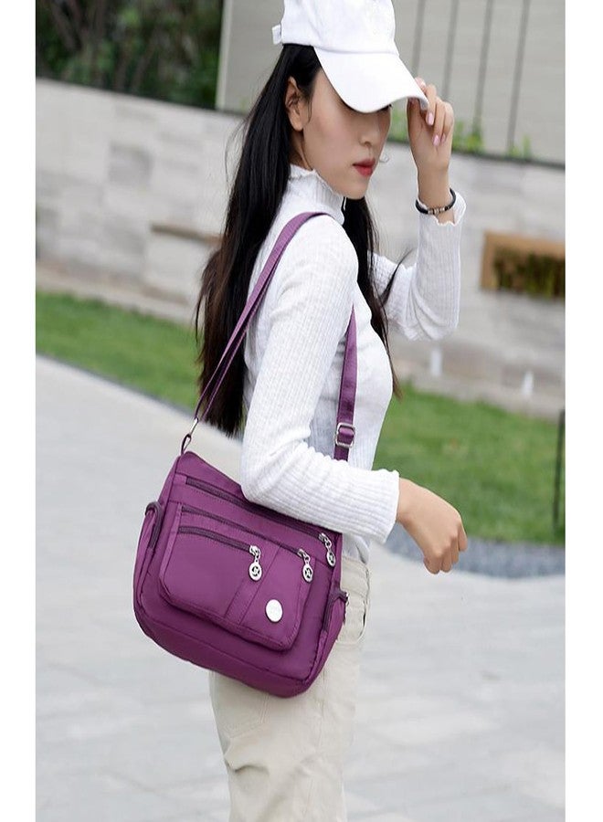 WITERY Nylon Crossboby Bags for Women - Waterproof Zipper Multi-Pocket Crossboby Purse Lightweight Shoulder Bag, Casual Ladies Pocketbooks Small Travel Purse Messenger Bags Medium Handbag Tote - Image 2