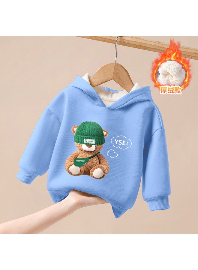 YISHUANGER Autumn And Winter Boys' Clothing Fleece-lined And Thickened Warm Outdoor Wear Infant And Toddler Hoodie Bear Baby New Year's Outfit Winter Clothing - Image 2
