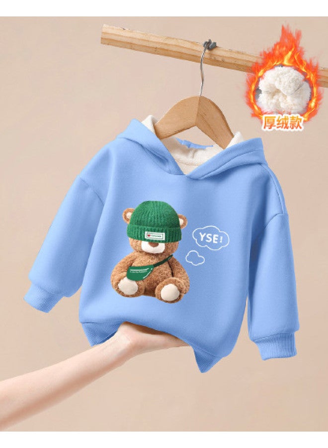 YISHUANGER Autumn And Winter Boys' Clothing Fleece-lined And Thickened Warm Outdoor Wear Infant And Toddler Hoodie Bear Baby New Year's Outfit Winter Clothing - Image 1