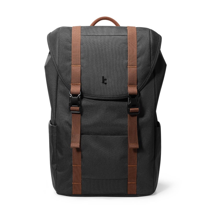 tomtoc Flap Laptop Backpack Lightweight WaterResistant Casual Daypack Durable Workpack Vintage Classic Rucksack for 13156 Inch Laptop perfect for Campus Street 22L Black - Image 2
