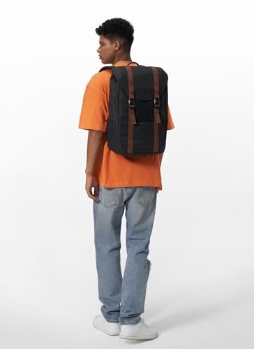 tomtoc Flap Laptop Backpack Lightweight WaterResistant Casual Daypack Durable Workpack Vintage Classic Rucksack for 13156 Inch Laptop perfect for Campus Street 22L Black - Image 3
