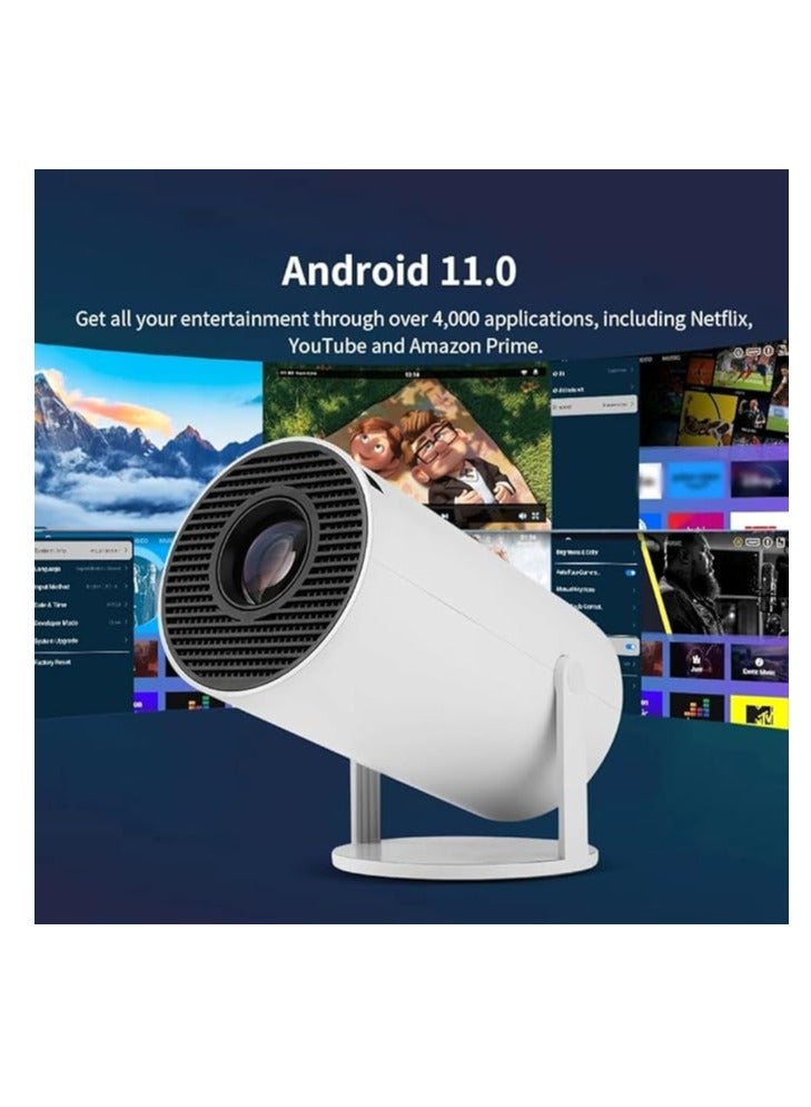 Terabyte بروجيكتور ميني ذكي HY300 مع 2 وحدة تحكم ألعاب، تصحيح تلقائي للزاوية، دعم 4K 1080P، بروجيكتور محمول، 150 ANSI، واي فاي 2.4/5G، أندرويد 12.0، شاشة 130 بوصة، بروجيكتور فيديو منزلي خارجي - Image 3