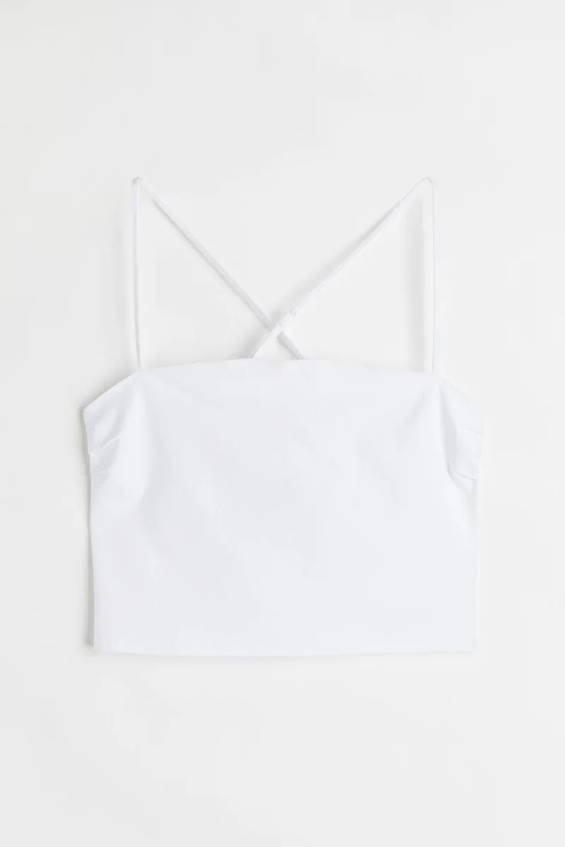 اتش اند ام بلوزة قصيرة بدون أكمام وحمالات