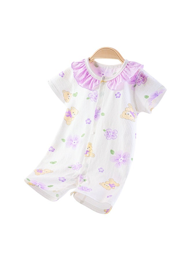 Deesha Baby Romper, Newborn Spring And Summer Short-Sleeve Bodysuit, Unisex Infant All-Season Underwear, Pure Cotton Clothing - Image 3