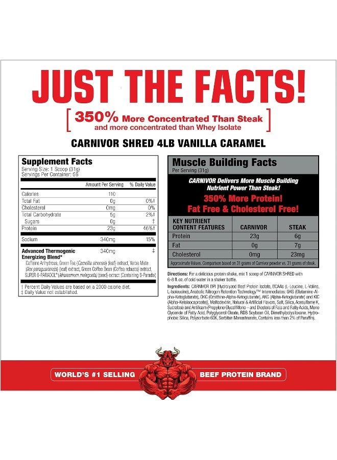 MUSCLEMEDS Carnivor Shred Vanilla Caramel Flavoured Hydrolyzed Protein Powder 4 Lbs - Image 4