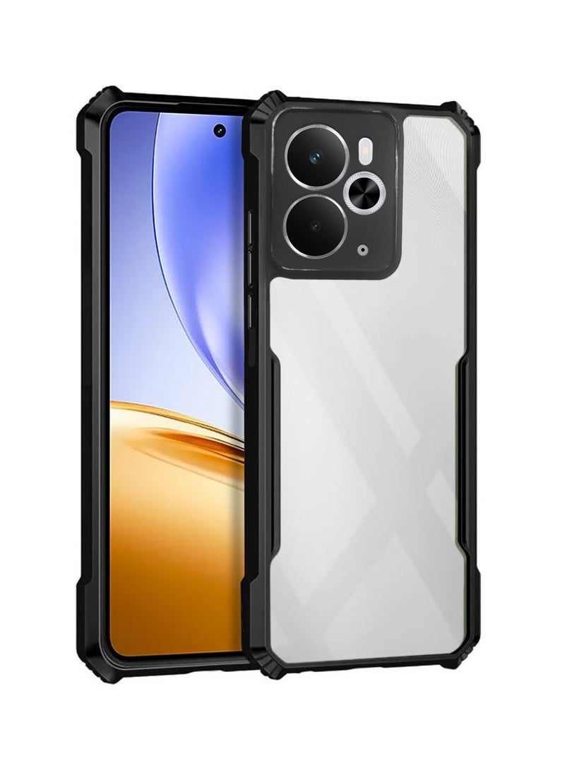 Wtech Realme 14 5G 2025 Hybrid TPU Silicone with Raised Armour Bumpers Slim Case Cover (MCAPSA) - Clear/Black - Image 1
