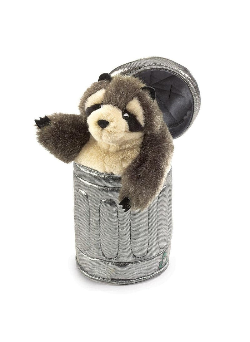 Folkmanis Folkmanis Raccoon In Garbage Can Hand Puppet 