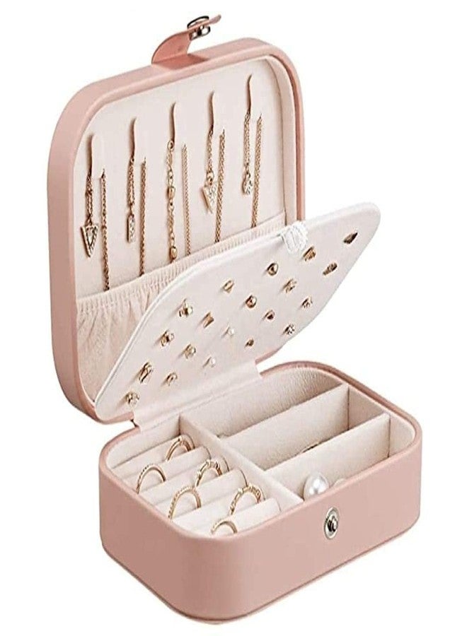 EAFTOS Small Portable Leather Travel Jewelry Box Organizer Display Storage Case for Ornaments, Rings, Earrings, Cosmetic - Image 2