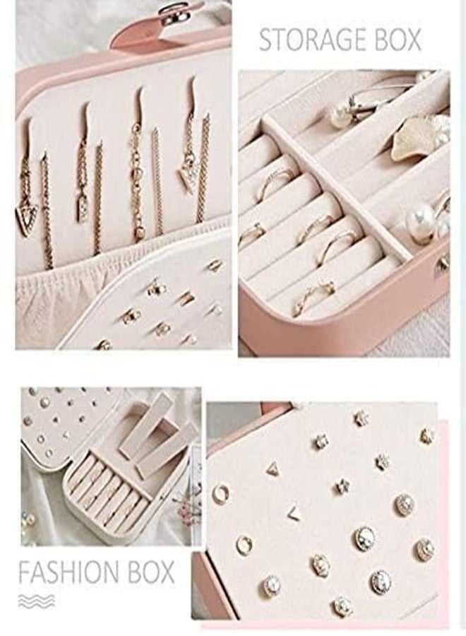 EAFTOS Small Portable Leather Travel Jewelry Box Organizer Display Storage Case for Ornaments, Rings, Earrings, Cosmetic - Image 5