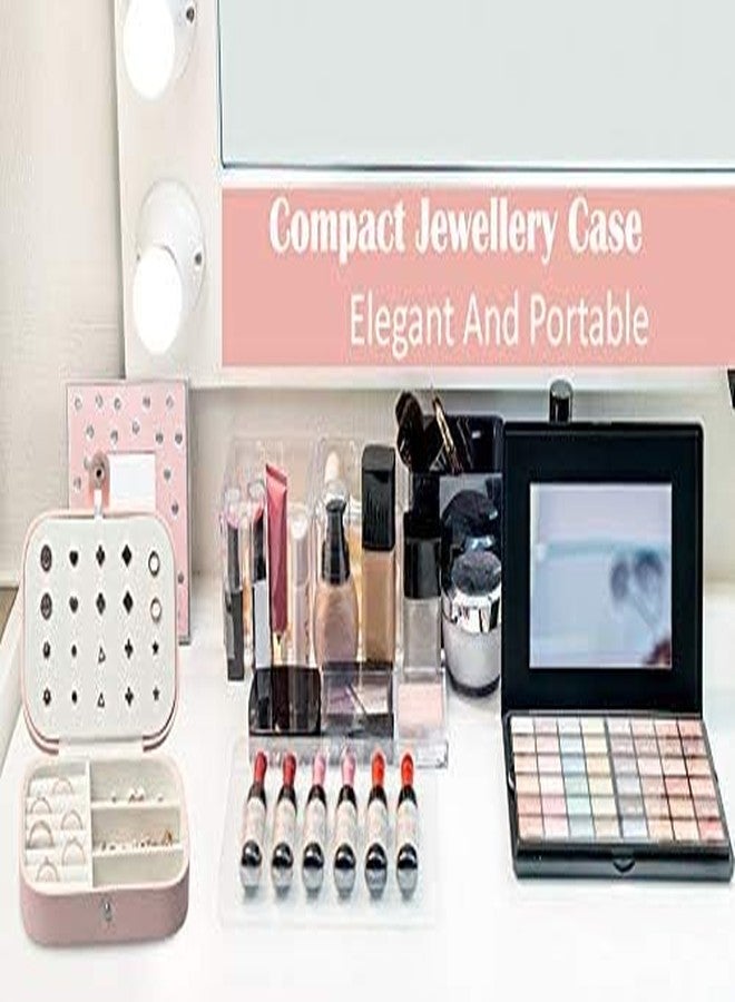 EAFTOS Small Portable Leather Travel Jewelry Box Organizer Display Storage Case for Ornaments, Rings, Earrings, Cosmetic - Image 4