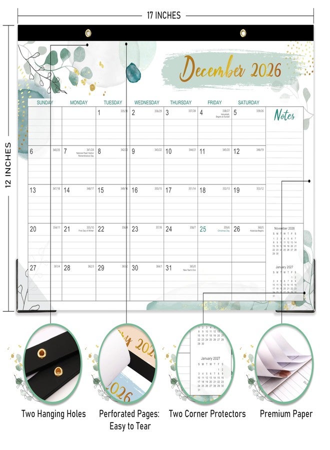 Feteulo 2025 Desk Calendar - Desk Calendar 2025-2026, Mar. 2025 - Aug. 2026, 18 Monthly Desk/Wall Calendar Large 17" x 12", Large Ruled Blocks, Notes, Thick Paper - Image 3
