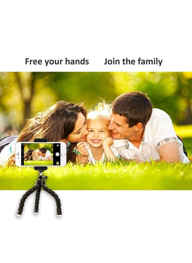 UBeesize Ubeesize Flexible Mini Phone Tripod, Portable and Adjustable Camera Stand Holder with Wireless Remote and Universal Clip, Compatible with Cellphones, Sports Cameras  - Image 3