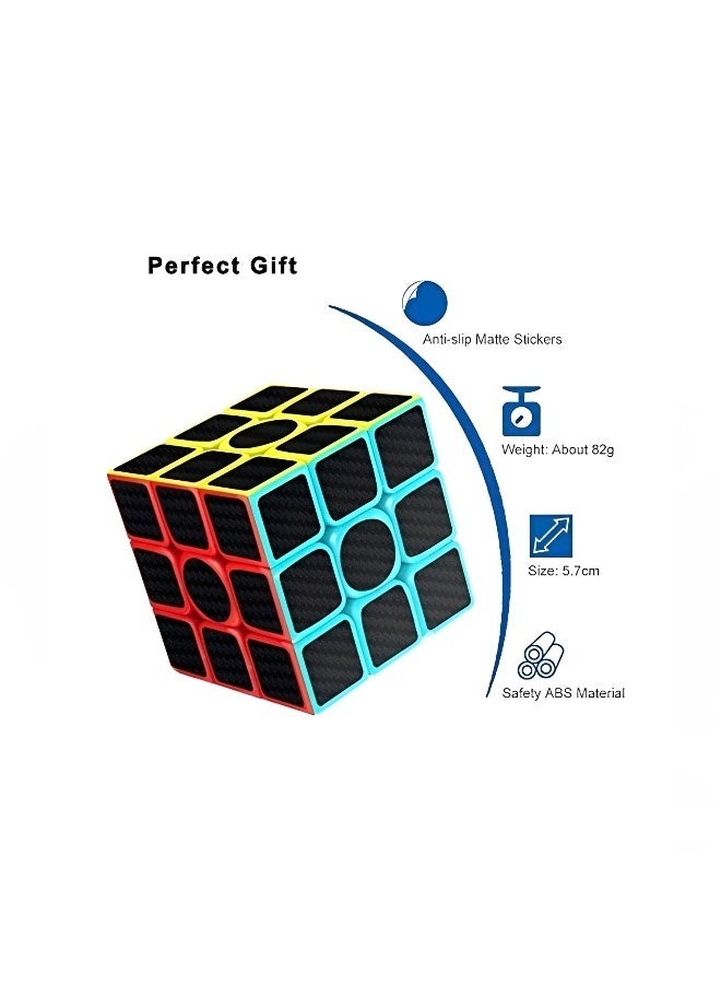 Upgrade Carbon Fiber 3x3 Speed Cube Adjustable Spring Anti-Pop Smooth Turning Professional Puzzle Cube Carbon Fiber Sticker ABS Brain Teaser Toy for Kids Beginners Professional Players Aged 6+ - Image 3