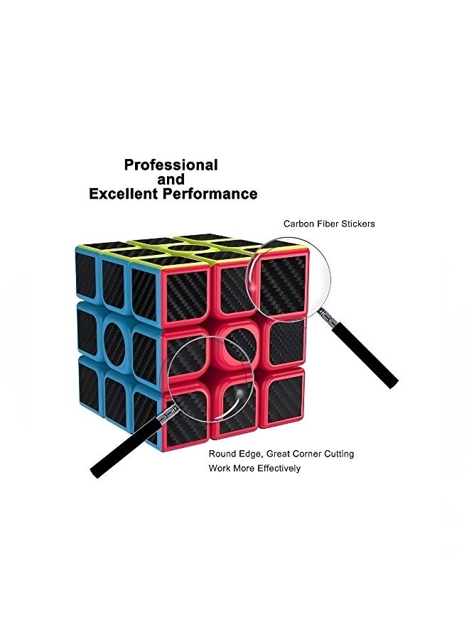 Upgrade Carbon Fiber 3x3 Speed Cube Adjustable Spring Anti-Pop Smooth Turning Professional Puzzle Cube Carbon Fiber Sticker ABS Brain Teaser Toy for Kids Beginners Professional Players Aged 6+ - Image 4