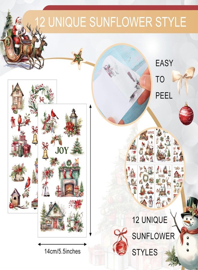 Lincia 10 Sheets Rub on Transfers for Crafts and Furniture Rub on Transfers Stickers Snowman Vintage Reindeer Gnome Decals for DIY Craft Home 5.91 x 11.81 7/26(Cute Holiday) - Image 3