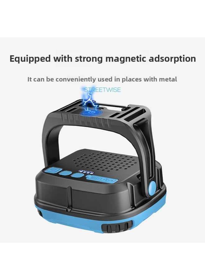 Smiling Shark Multi-gear Adjusting Work Light Multifunctional Magnetic Flashlight With Four Light Sources Outdoor Flood Light-Color:GZ-0892 Green C 【built-in Battery 2 18650 Battery 4000 MA】】 - Image 3