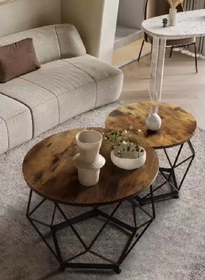 رافين طاولة قهوة زخرفية بتصميم عصري من الألمنيوم المنحوت يدويًا – أثاث منزلي معدني أنيق بتشطيب أسود وسطح خشبي فاخر لغرفة المعيشة والديكور - Image 3