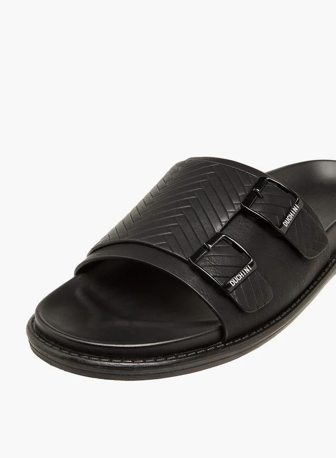 DUCHINI BLACK Men Buckle Accent Comfort Sandals for Men | Best Price UAE