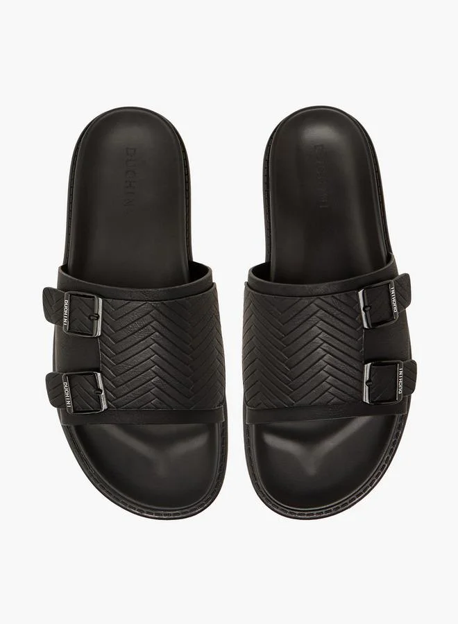 DUCHINI BLACK Men Buckle Accent Comfort Sandals for Men | Best Price UAE