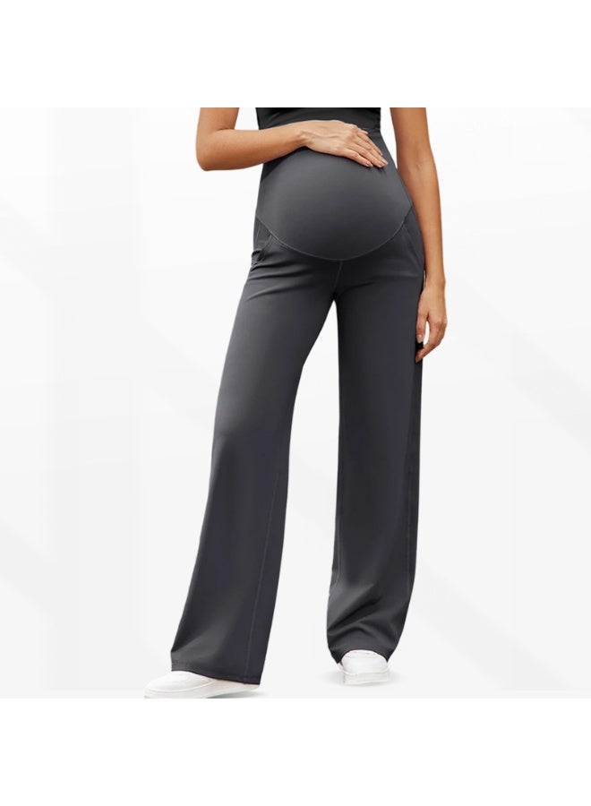 بنطلون حمل نسائي عالي الخصر، عالي المرونة، مستقيم الساق، يدعم البطن؛ مناسب للارتداء غير الرسمي كملابس خارجية؛ قابل للتهوية ولا يضيق البطن. - Image 4