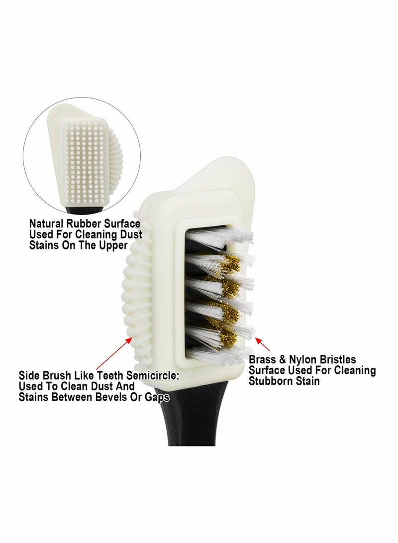 SYOSI Cleaning Shoe Brush, Suede Brush Brush and Nubuck Shoe Cleaner Multifunctional 4 Sided Cleaning Shoe Brush, Brass Bristle, Premium Shoe Cleaner Kit Cleans and Gives Perfect Nap (1 Pcs) - Image 2